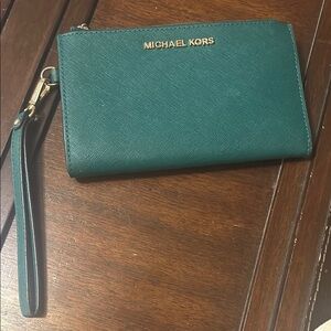 Michael Kors Green Wristlet